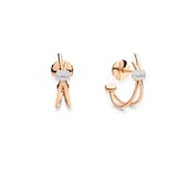 Pomellato 18K Rose Gold Pomellato Together Diamond Twist Hoop Earrings