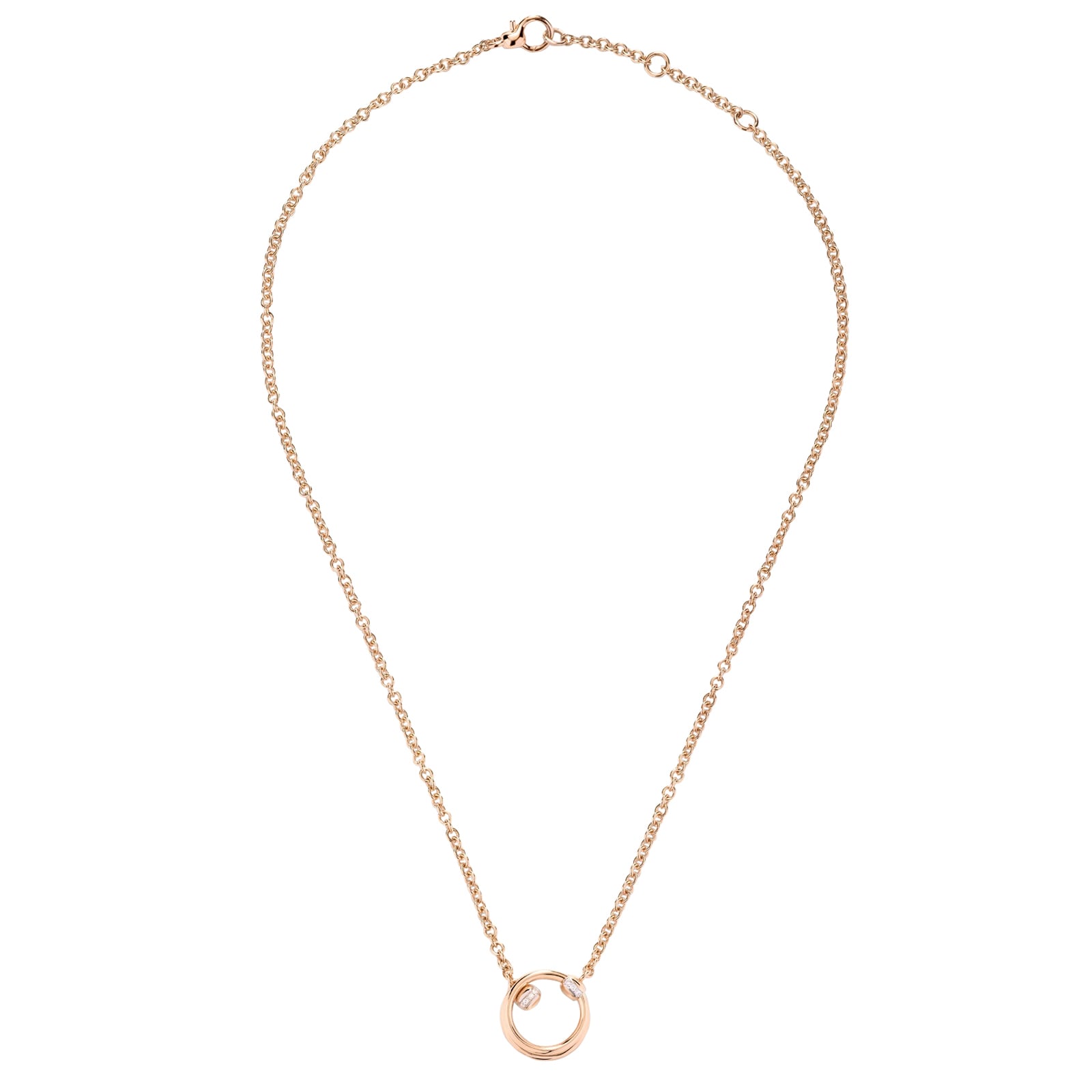 Pomellato 18K Rose Gold Pomellato Together Diamond Pendant Necklace