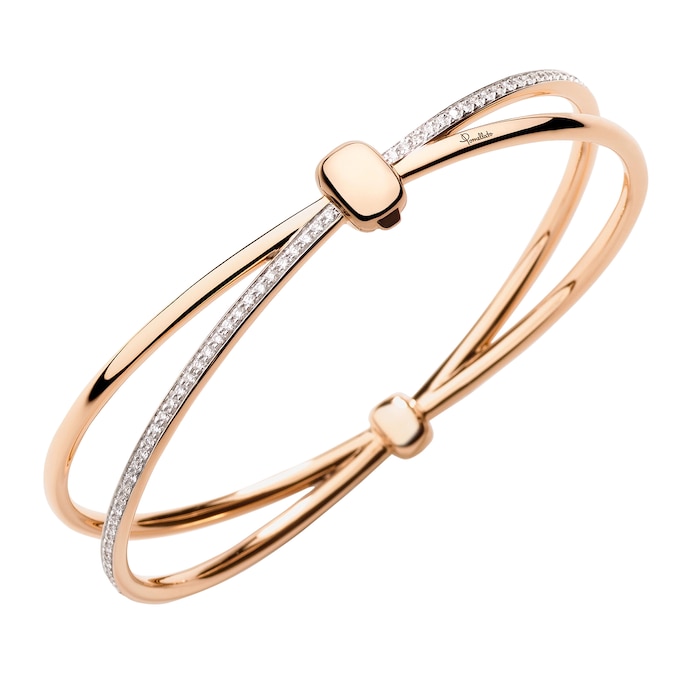 Pomellato 18K Rose Gold Pomellato Together Diamond Twist Bangle - Medium