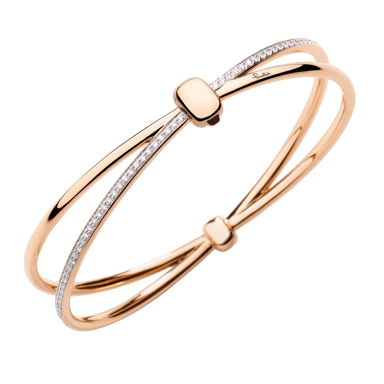Pomellato 18K Rose Gold Pomellato Together Diamond Twist Bangle - Medium Pomellato 18K Rose Gold Pomellato Together Diamond Twist Bangle - Medium