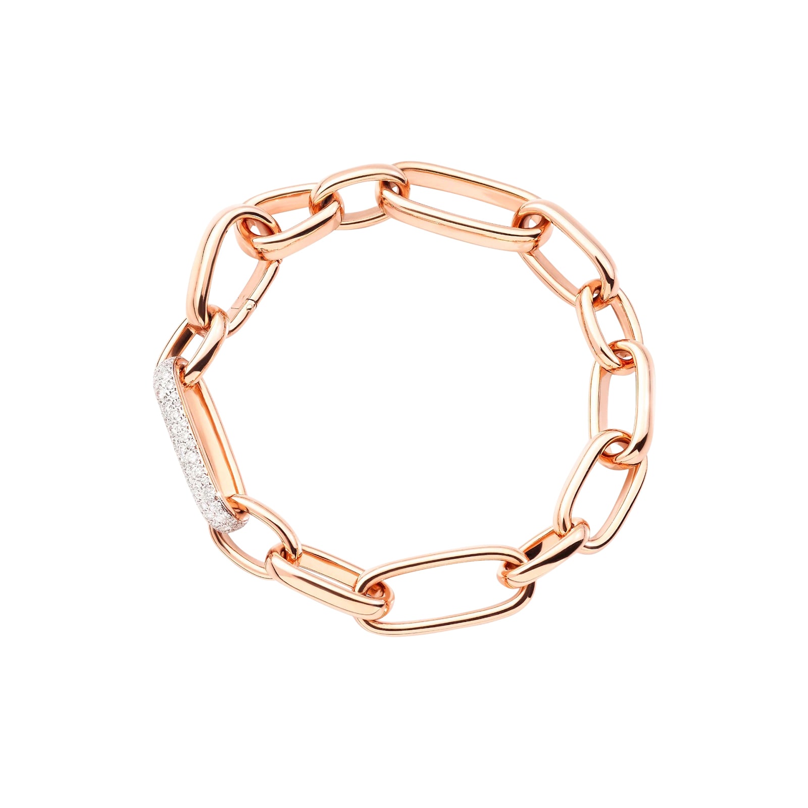 Pomellato 18K Rose Gold Iconica Slim Diamond Bracelet - Size Medium