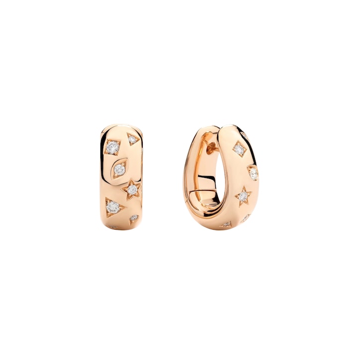 Pomellato 18K Rose Gold Iconica Diamond Hoop Earrings
