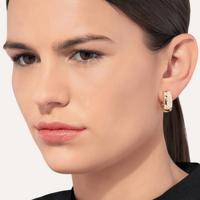 Pomellato 18K Rose Gold Iconica Diamond Hoop Earrings