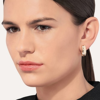 Pomellato 18K Rose Gold Iconica Diamond Hoop Earrings Pomellato 18K Rose Gold Iconica Diamond Hoop Earrings