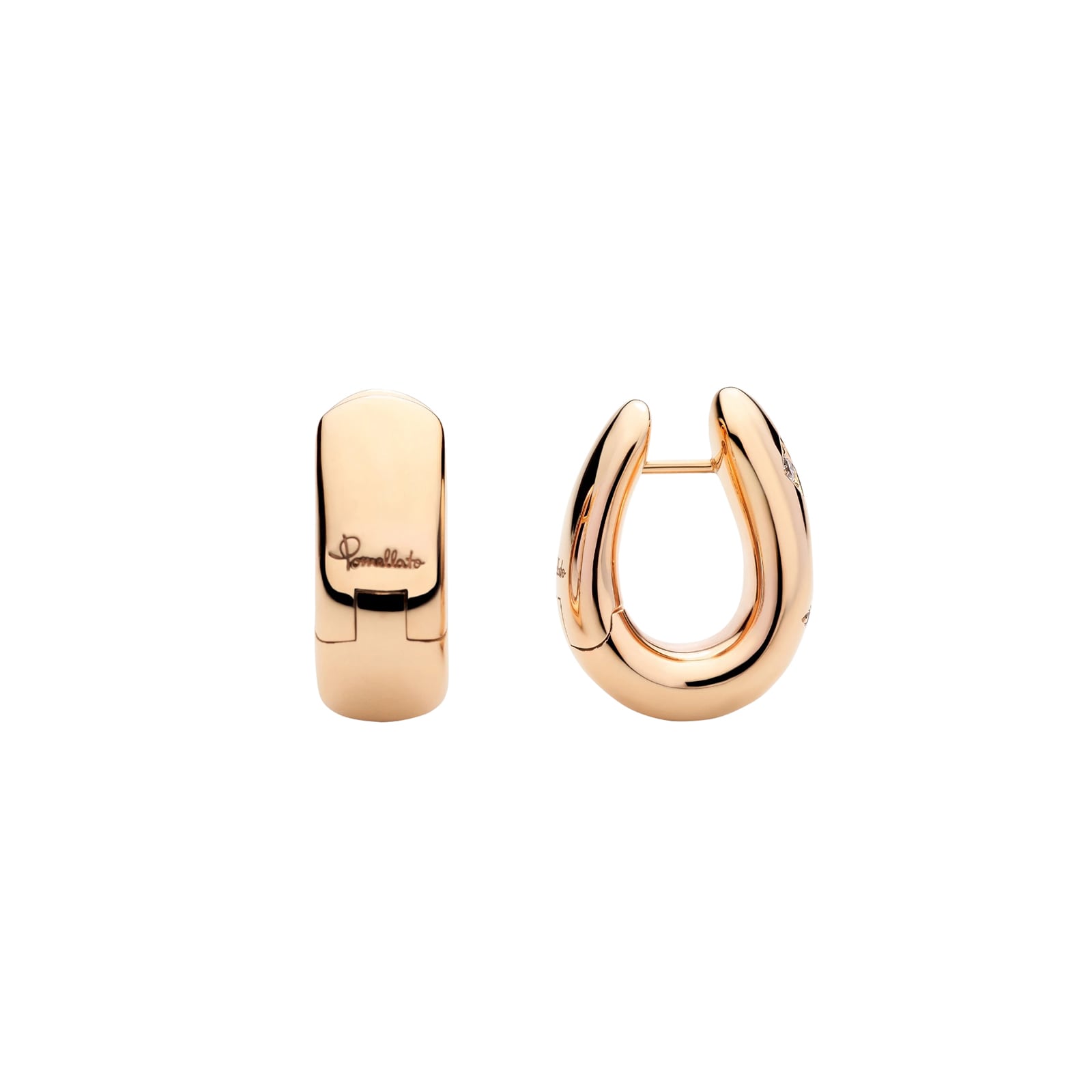 Pomellato 18K Rose Gold Iconica Diamond Hoop Earrings