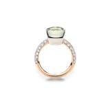 Pomellato 18K Rose & White Gold Nudo Classic Diamond & Prasiolite Ring - Size 7.25
