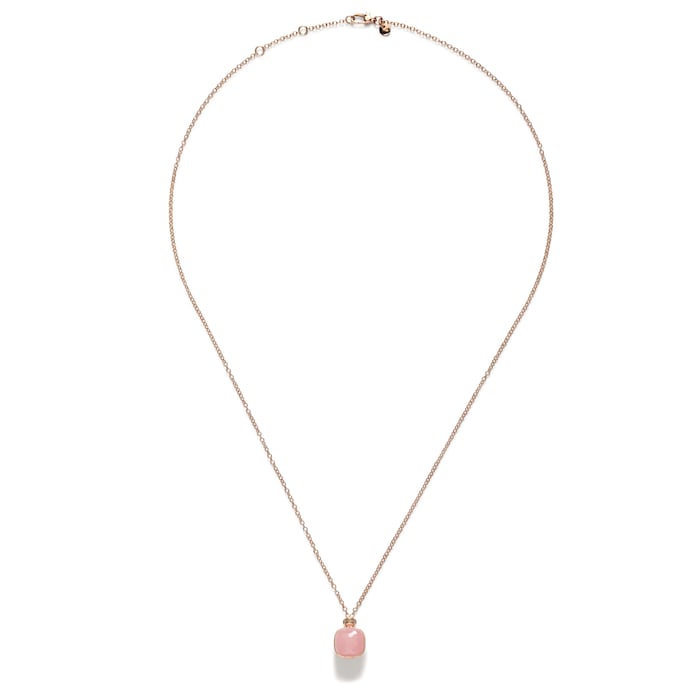Pomellato 18K Rose Gold Nudo Classic Diamond, Rose Quartz & Chalcedony Pendant Necklace
