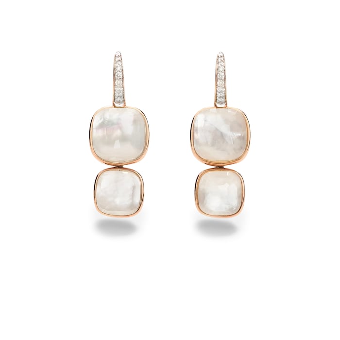 Pomellato 18K Rose Gold Nudo Diamond, White Topaz & Mother Of Pearl Drop Earrings