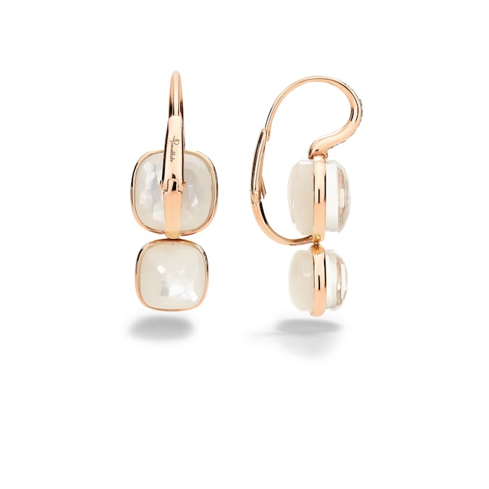 Pomellato 18K Rose Gold Nudo Diamond, White Topaz & Mother Of Pearl Drop Earrings