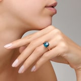 Pomellato 18K Rose & White Gold Nudo Classic London Blue Topaz Ring - Size 6