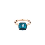 Pomellato 18K Rose & White Gold Nudo Classic London Blue Topaz Ring - Size 6