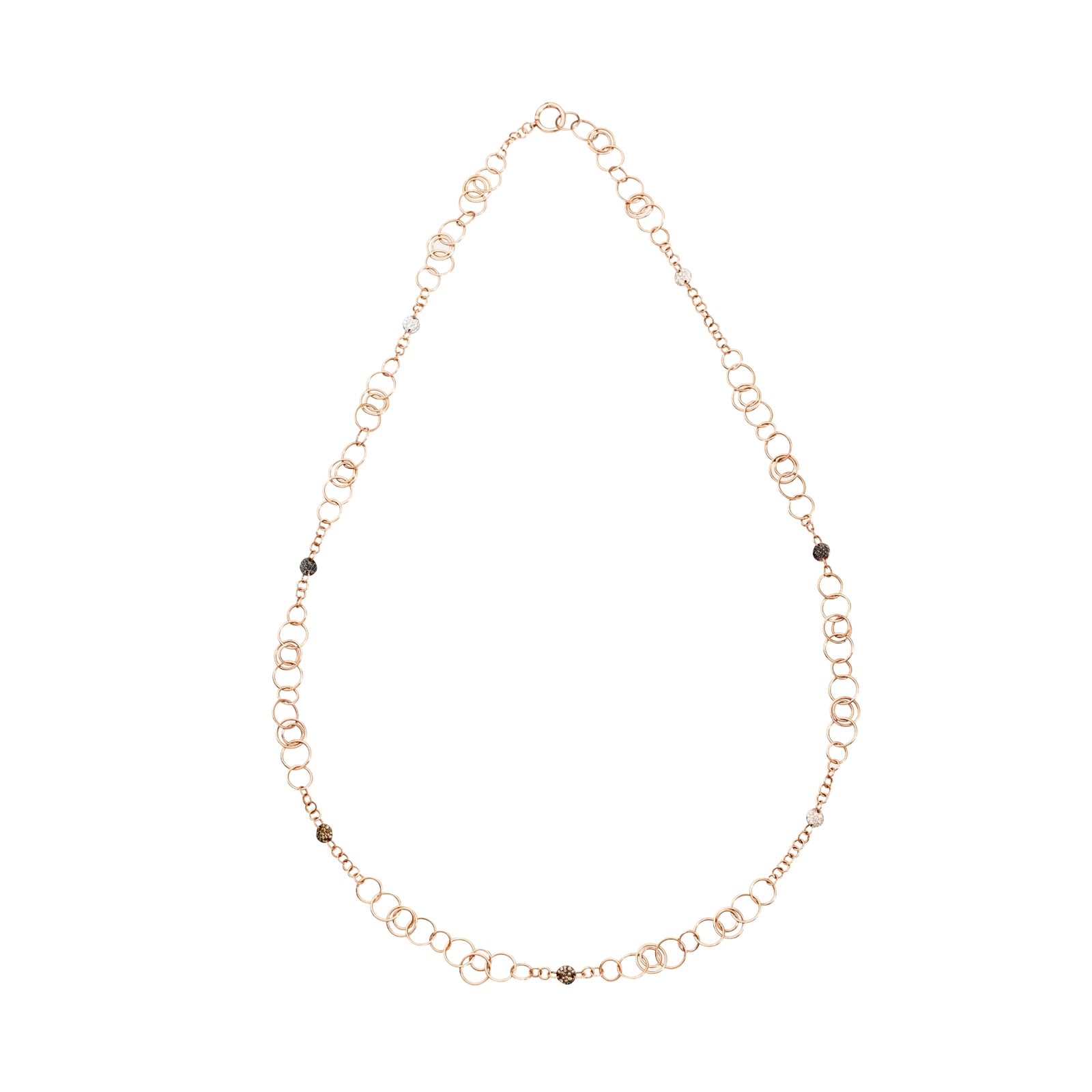 Pomellato 18K Rose Gold Sabbia Mixed Color Diamond Necklace