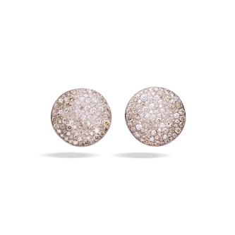 Pomellato 18K Rose Gold Sabbia Mixed Color Diamond Stud Earrings