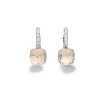 Pomellato 18K White & Rose Gold Nudo Classic Diamond Drop Earrings