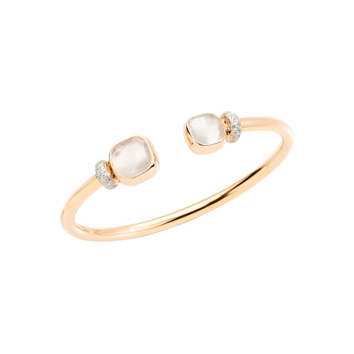 Pomellato 18K Rose Gold Nudo White Topaz & Mother Of Pearl Bracelet