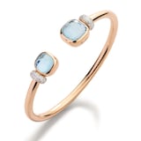 Pomellato 18K Rose Gold Nudo Diamond & Sky Blue Topaz Bracelet