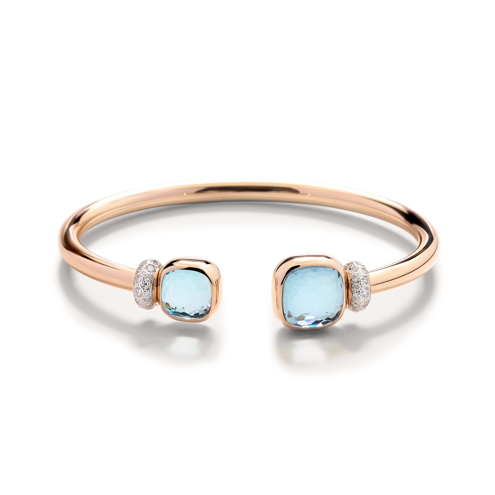 Pomellato 18K Rose Gold Nudo Diamond & Sky Blue Topaz Bracelet