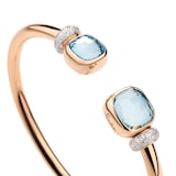 Pomellato 18K Rose Gold Nudo Diamond & Sky Blue Topaz Bracelet