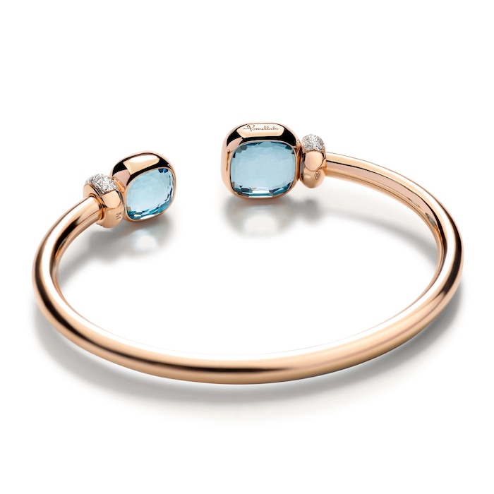 Pomellato 18K Rose Gold Nudo Diamond & Sky Blue Topaz Bracelet