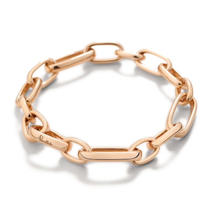 Pomellato 18K Rose Gold Iconica Slim Oval Link Bracelet - Size Medium