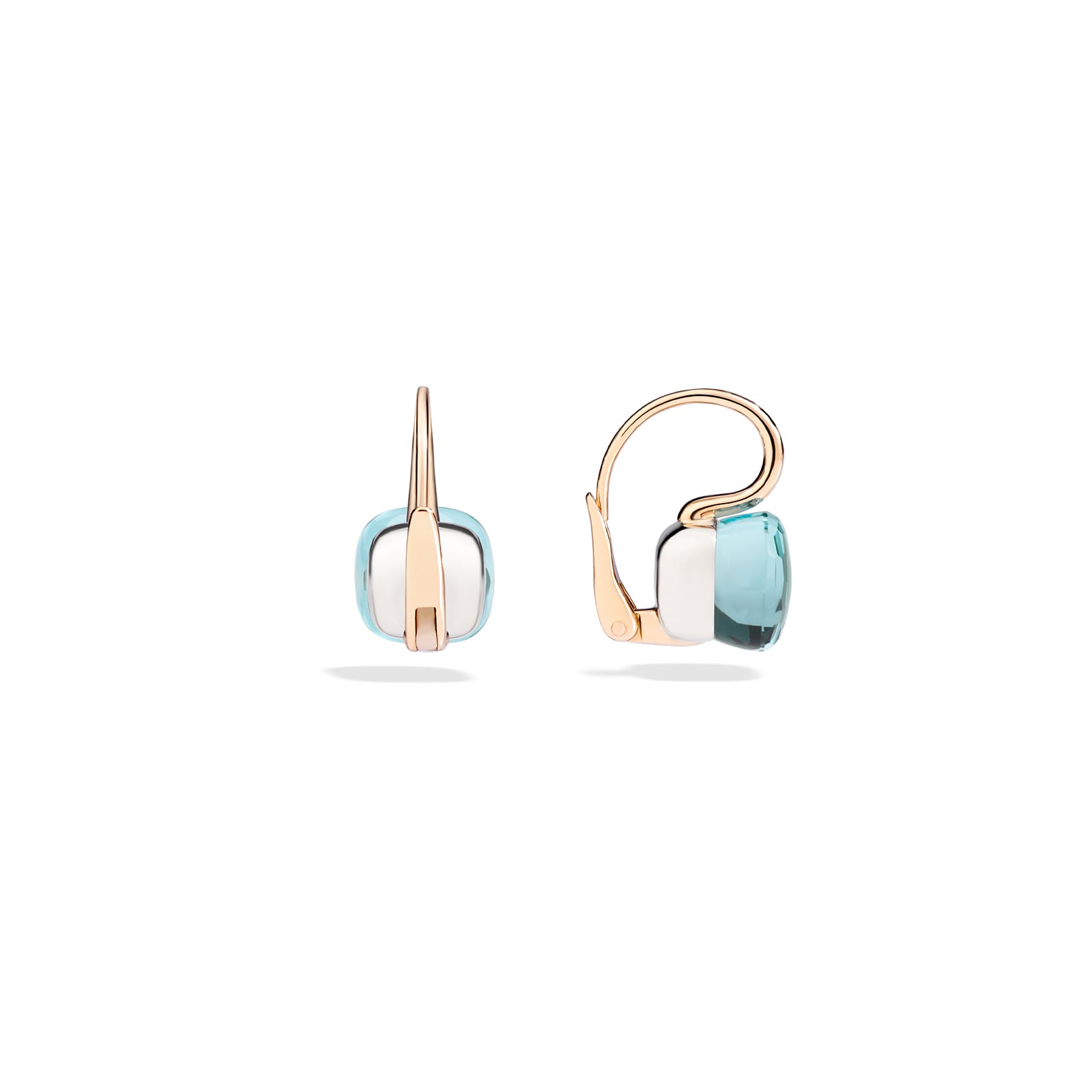 Pomellato Nudo Classic 18ct Rose & White Gold Blue Topaz Earrings