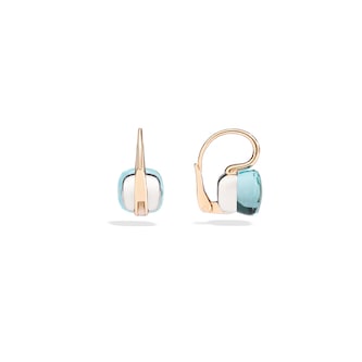Pomellato Nudo Classic 18ct Rose & White Gold Blue Topaz Earrings Pomellato Nudo Classic 18ct Rose & White Gold Blue Topaz Earrings