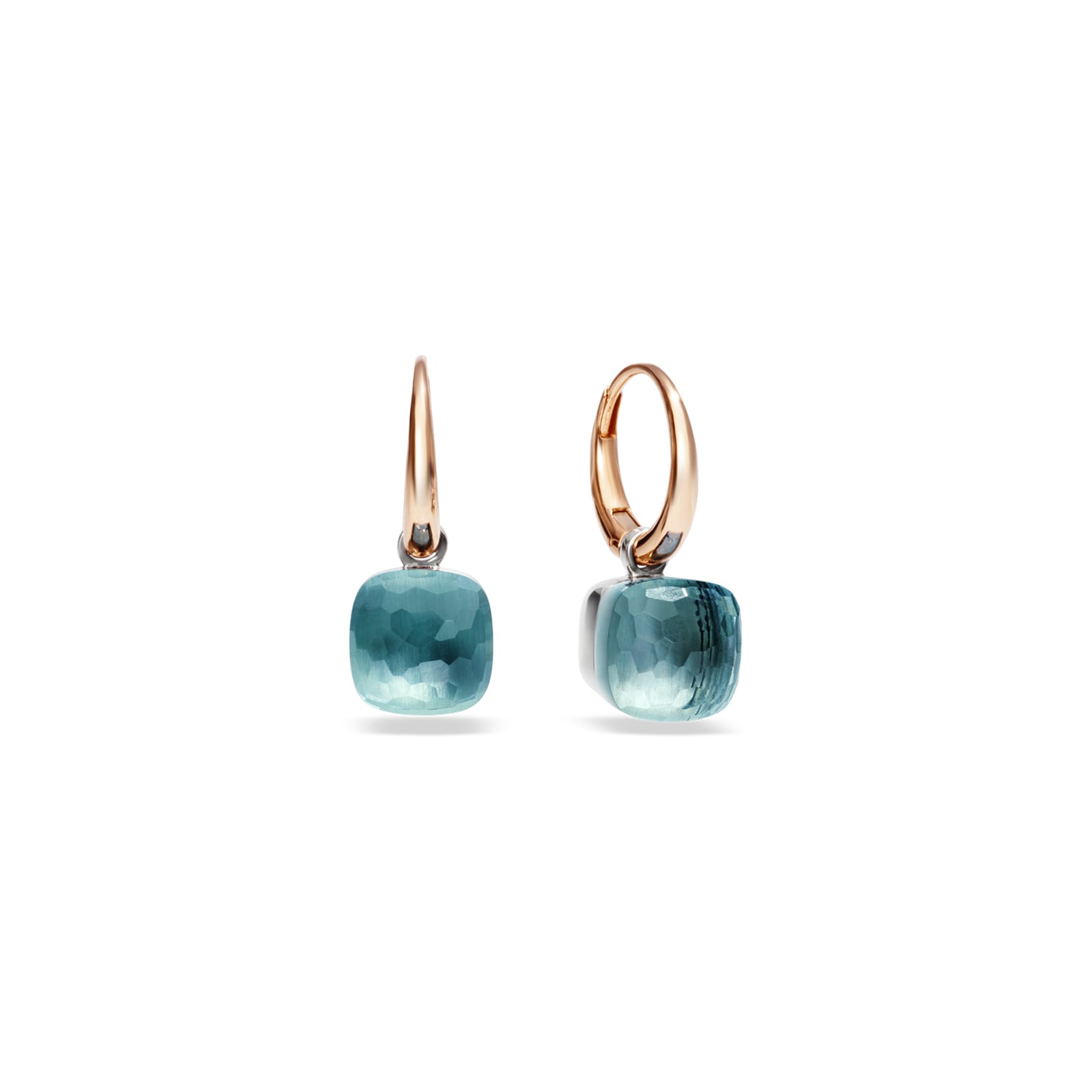 Nudo Petit 18ct Rose & White Gold Blue Topaz Earrings