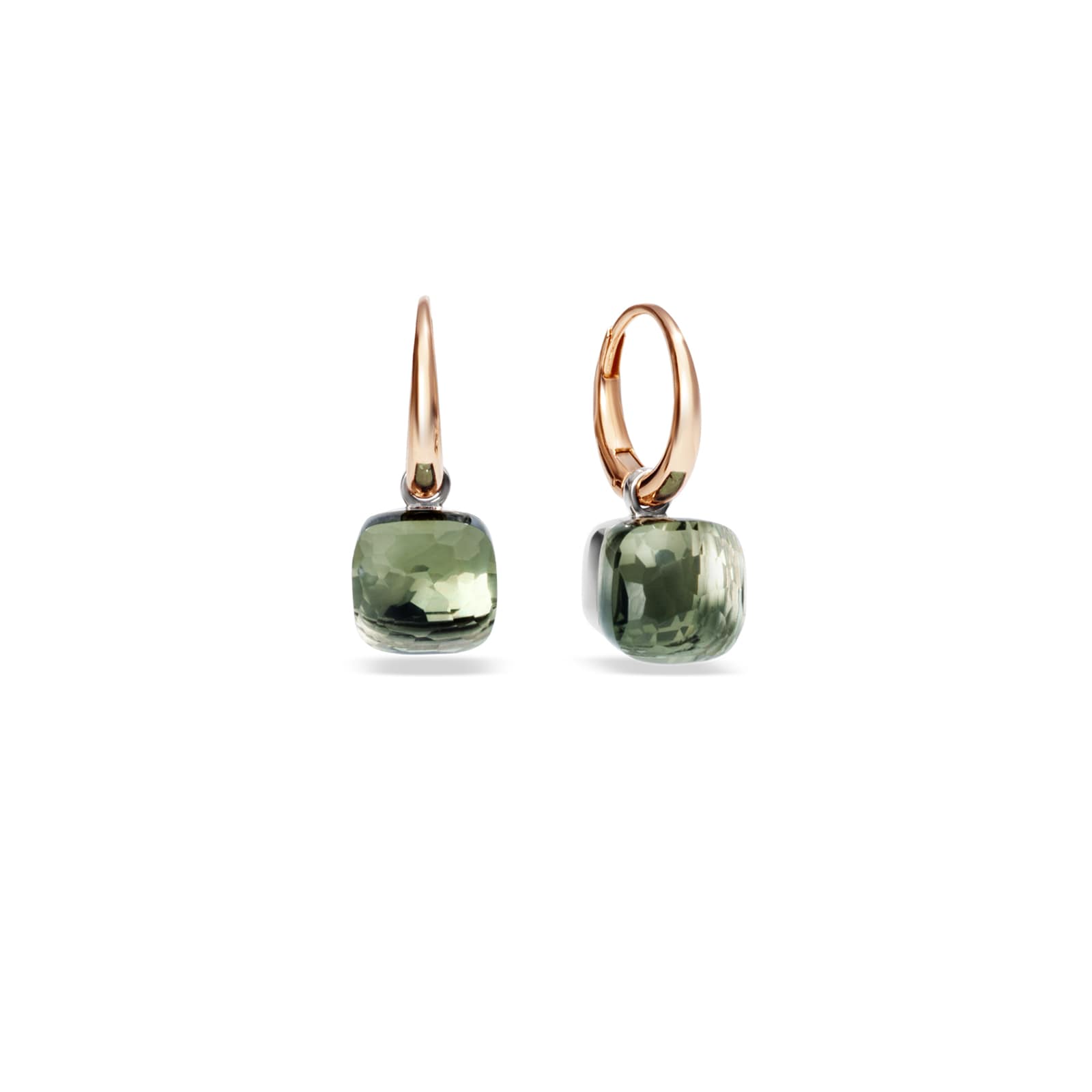 Pomellato Nudo Petit 18ct Rose & White Gold Prasiolite Earrings