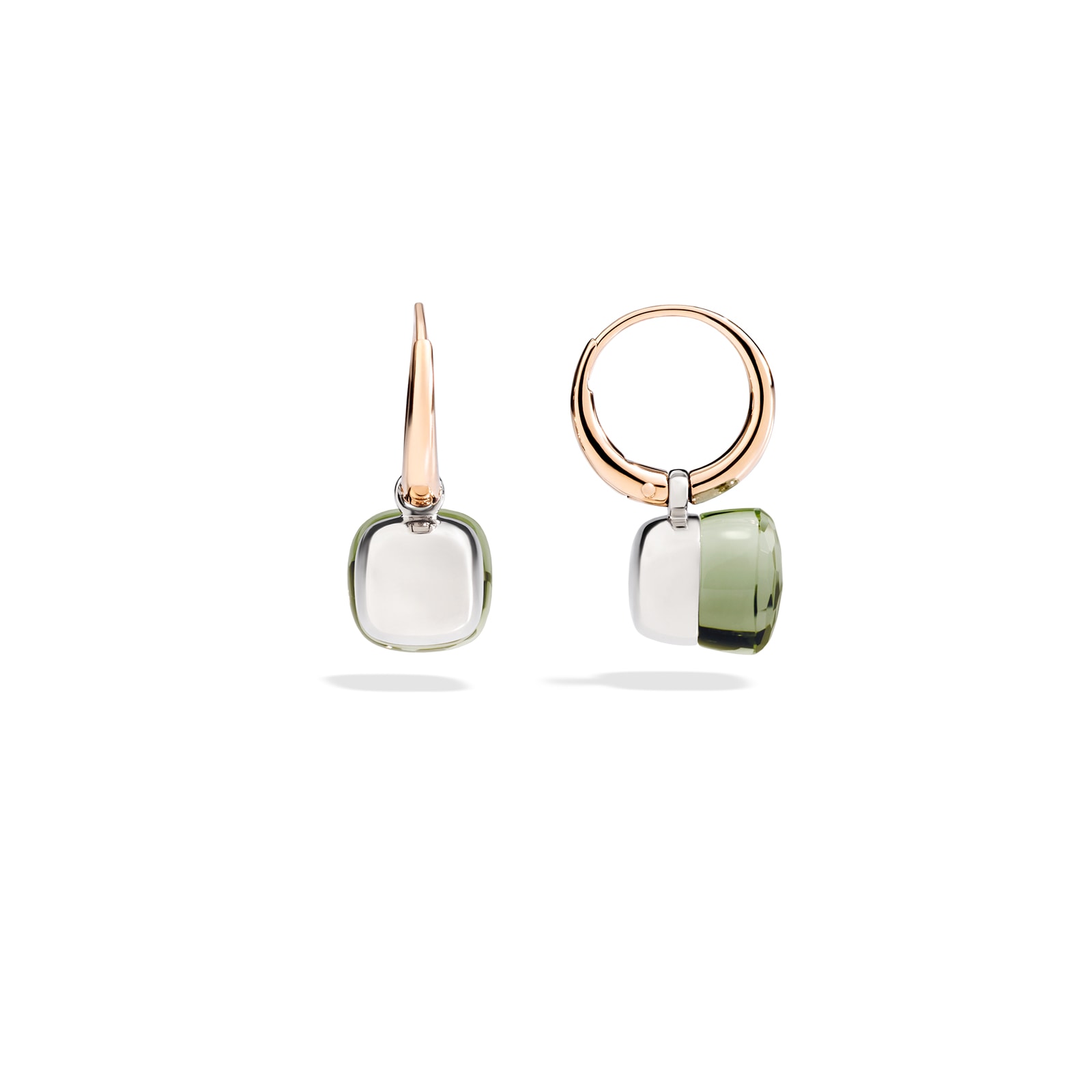 Pomellato Nudo Petit 18ct Rose & White Gold Prasiolite Earrings