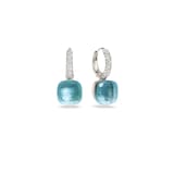 Pomellato Nudo 18ct Rose & White Gold Blue Topaz & 0.55ct Diamond Earrings