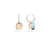 Pomellato Nudo 18ct Rose & White Gold Blue Topaz & 0.55ct Diamond Earrings