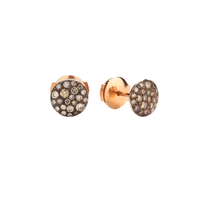 Pomellato Sabbia 18ct Rose Gold 0.50ct Brown Diamond Stud Earrings
