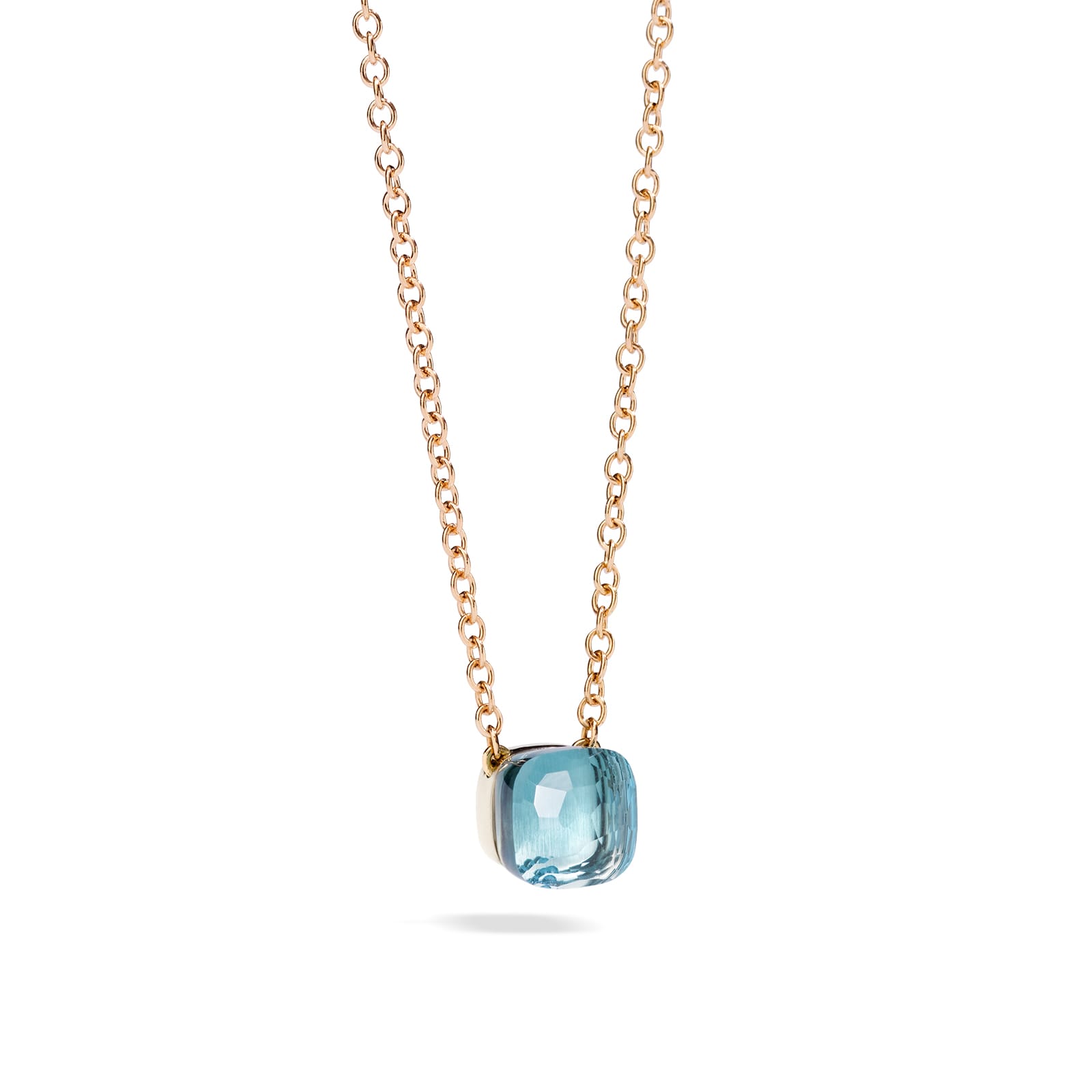 Pomellato Nudo 18ct Rose & White Gold Blue Topaz Pendant