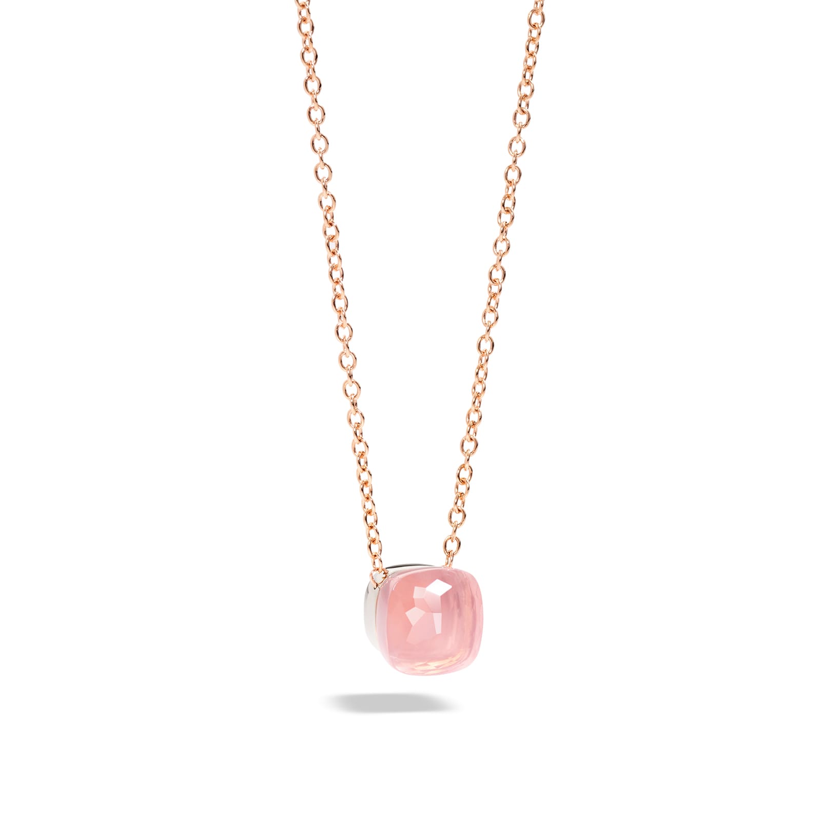 Pomellato Nudo 18ct Rose & White Gold Rose Quartz Pendant