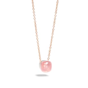 Pomellato Nudo 18ct Rose & White Gold Rose Quartz Pendant