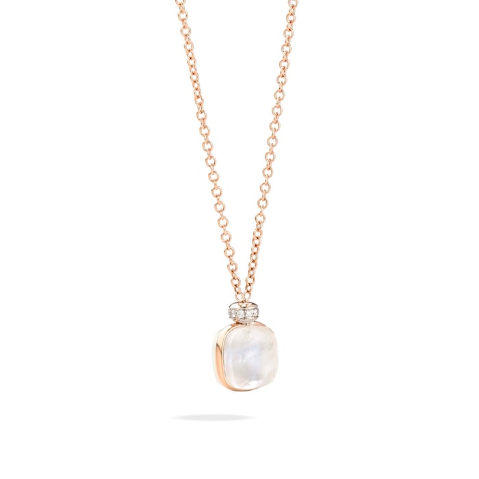 Pomellato Nudo 18ct Rose & White Gold Mother of Pearl & 0.10ct Diamond Pendant
