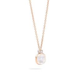 37190115 - Nudo 18ct Rose & White Gold Mother of Pearl & 0.10ct Diamond Pendant
