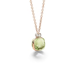 37190118 - Nudo 18ct Rose & White Gold Prasiolite & 0.10ct Diamond Pendant