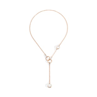 Pomellato Nudo 18ct Rose & White Gold Mother of Pearl & 0.10ct Diamond Necklace