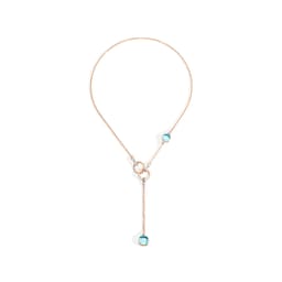 37190120 - Nudo 18ct Rose & White Gold Blue Topaz & 0.10ct Diamond Necklace