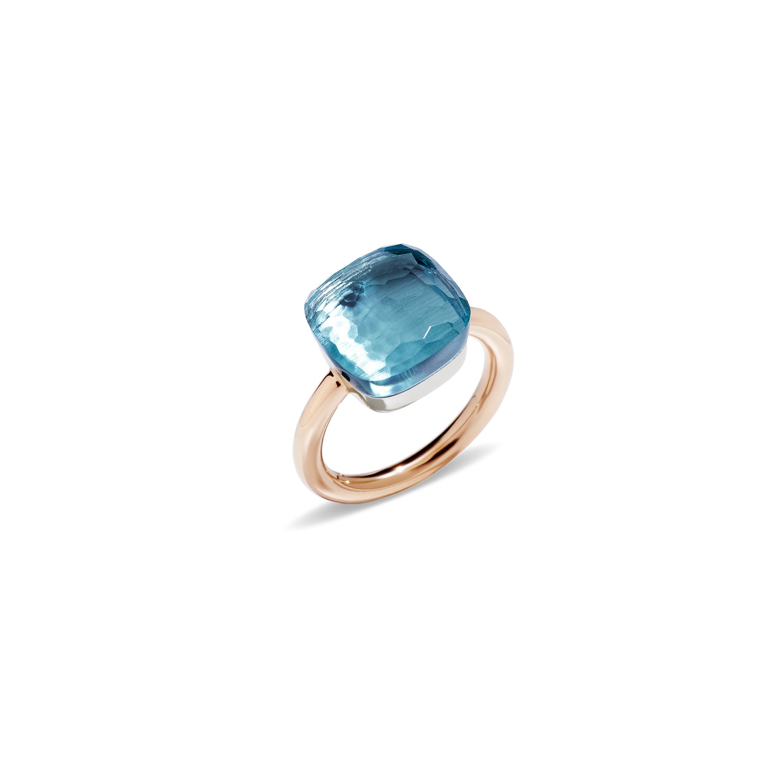 Nudo Maxi 18ct Rose & White Gold Blue Topaz Ring image