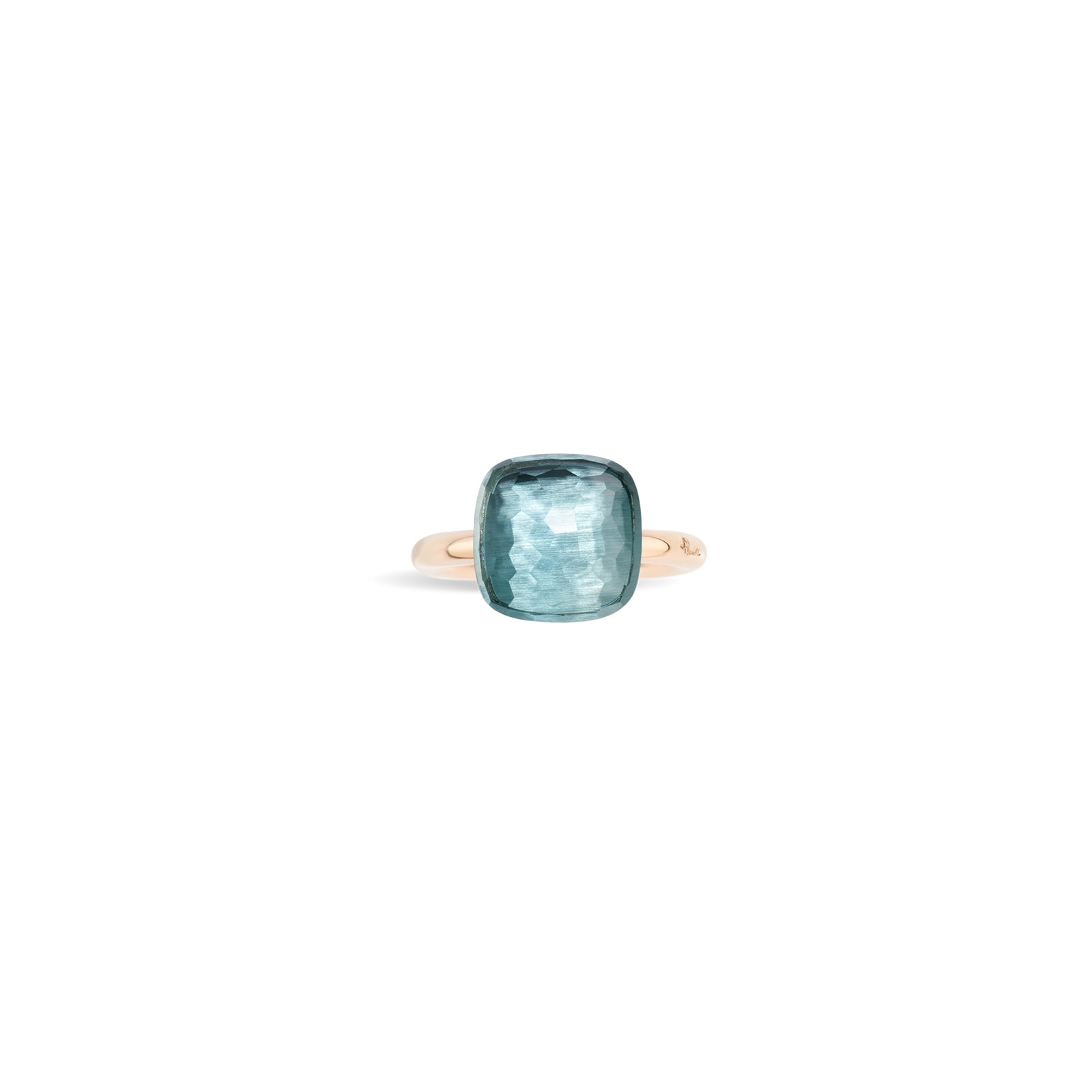 Pomellato Nudo Maxi 18ct Rose & White Gold Blue Topaz Ring Pomellato Nudo Maxi 18ct Rose & White Gold Blue Topaz Ring