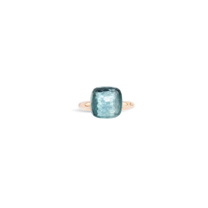 Pomellato Nudo Maxi 18ct Rose & White Gold Blue Topaz Ring