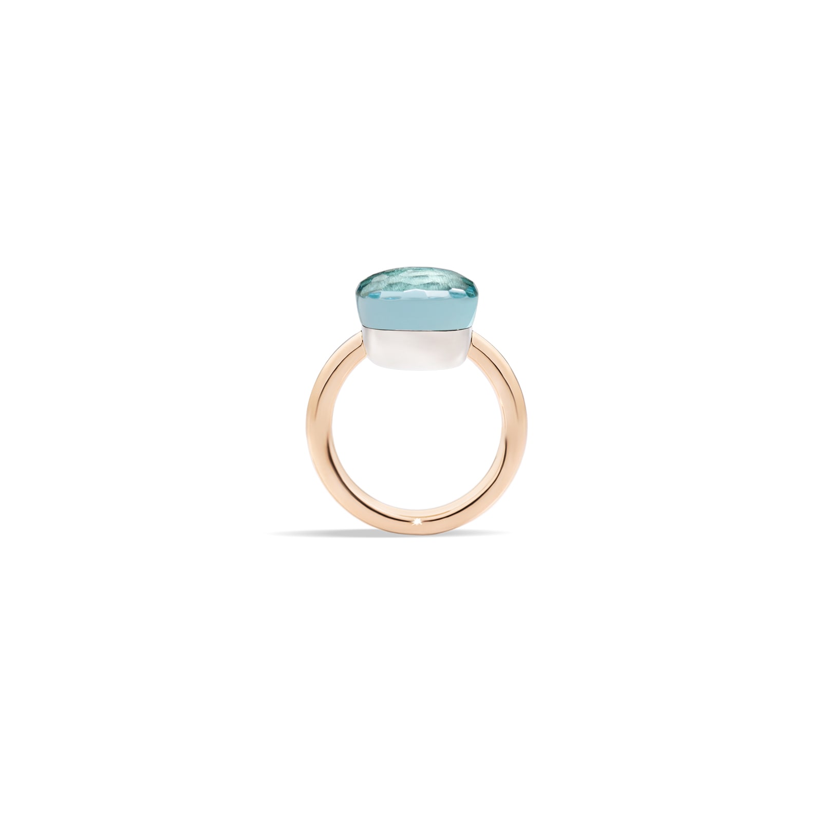 Pomellato Nudo Maxi 18ct Rose & White Gold Blue Topaz Ring Pomellato Nudo Maxi 18ct Rose & White Gold Blue Topaz Ring