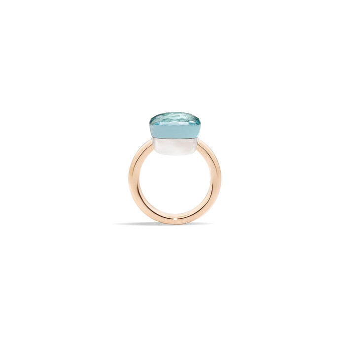 Pomellato Nudo Maxi 18ct Rose & White Gold Blue Topaz Ring