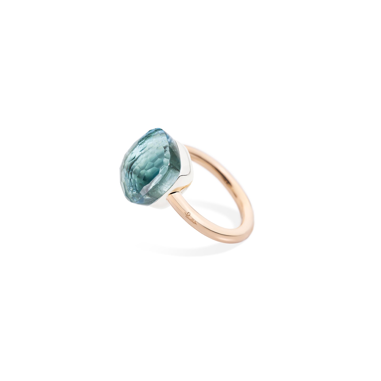 Pomellato Nudo Maxi 18ct Rose & White Gold Blue Topaz Ring Pomellato Nudo Maxi 18ct Rose & White Gold Blue Topaz Ring