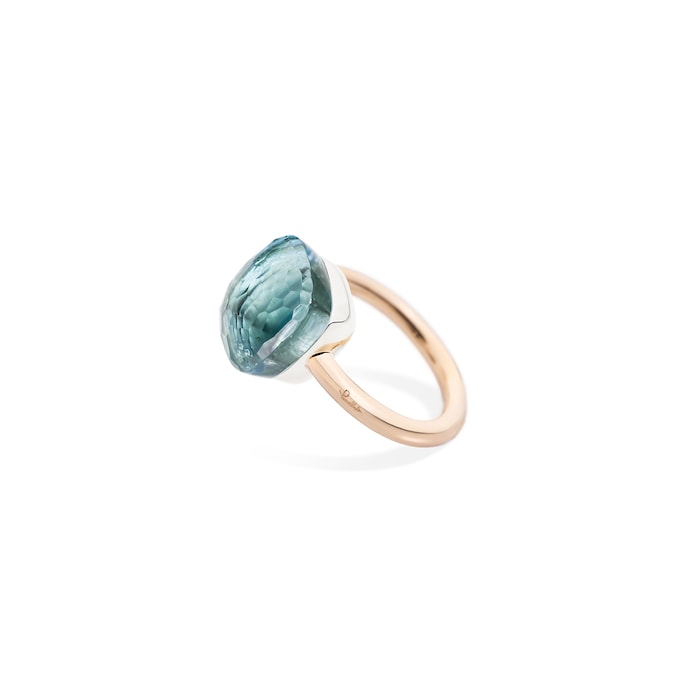 Pomellato Nudo Maxi 18ct Rose & White Gold Blue Topaz Ring