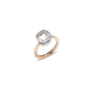 Pomellato Nudo 18ct Rose & White Gold White Topaz Ring