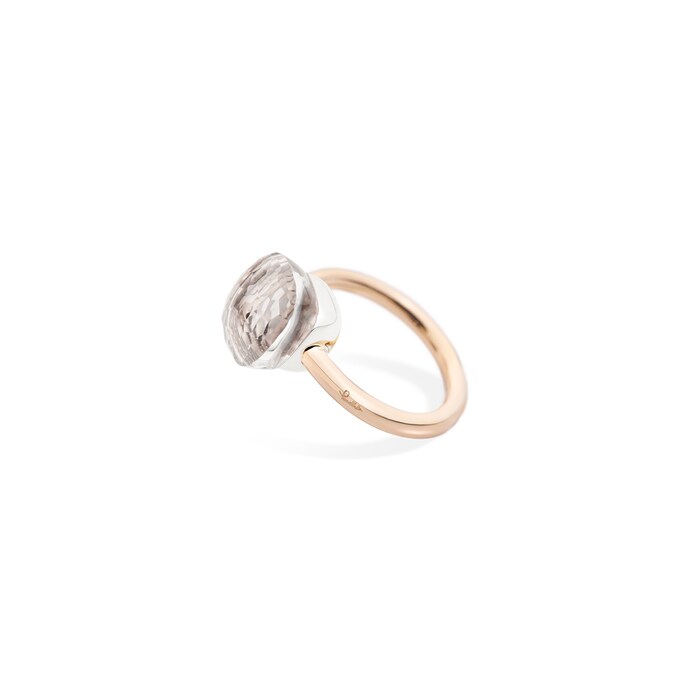 Pomellato Nudo 18ct Rose & White Gold White Topaz Ring