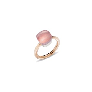 Pomellato Nudo 18ct Rose & White Gold Rose Quartz Ring